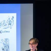 Padnos/Sarosik Endowed Professorship of Civil Discourse, Elizabeth Arnold, introduces the panelists.